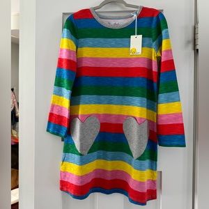 Brand New Boden Rainbow Dress Size 7/8Y Tags Still On